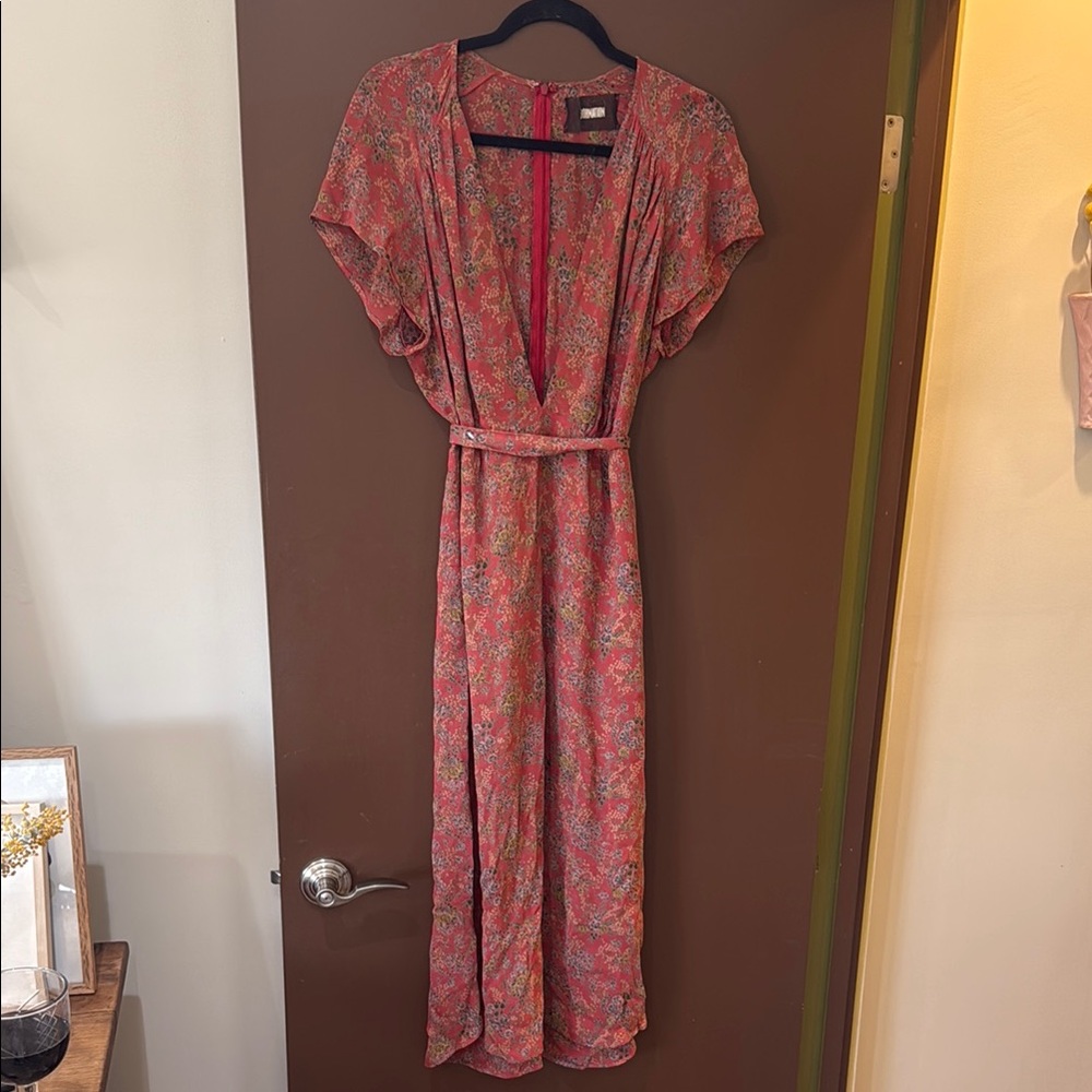 REFORMATION Floral Deep V Maxi Dress
